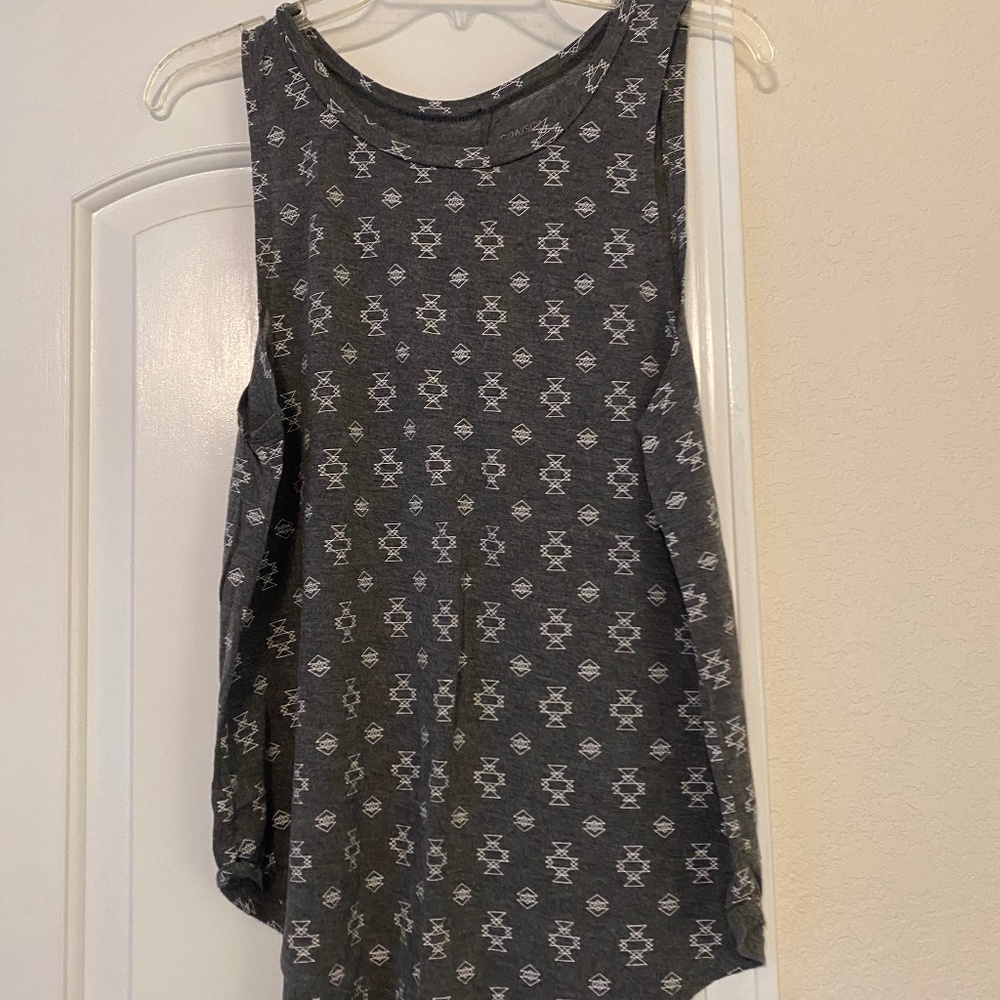 EUC Grayson Threads Gray Tank Top with White Triangle Print
